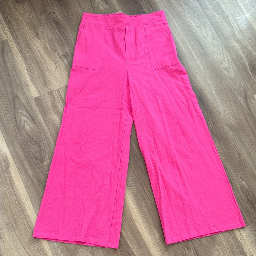 Vibrant Pink Women's Wide-Leg Pants